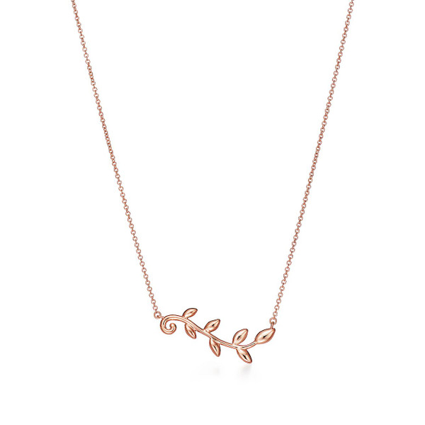 Tiffany Inspired Paloma Picasso® Olive Leaf vine pendant in 18k rose gold. - TIF100100370