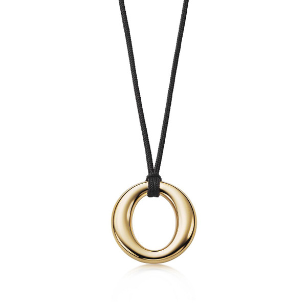 Tiffany Inspired Elsa Peretti® Sevillana™ pendant in 18k gold with a silk cord, small. - TIF100100548