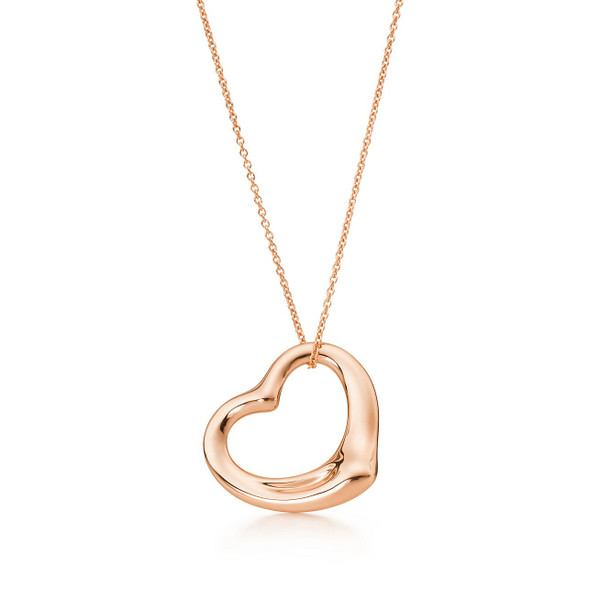 Tiffany Inspired Elsa Peretti® open heart pendant in 18k rose gold, 22 mm. - TIF100100498