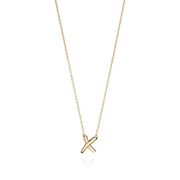 Tiffany Inspired Paloma's Graffiti X pendant in 18k gold, small. - TIF100100341