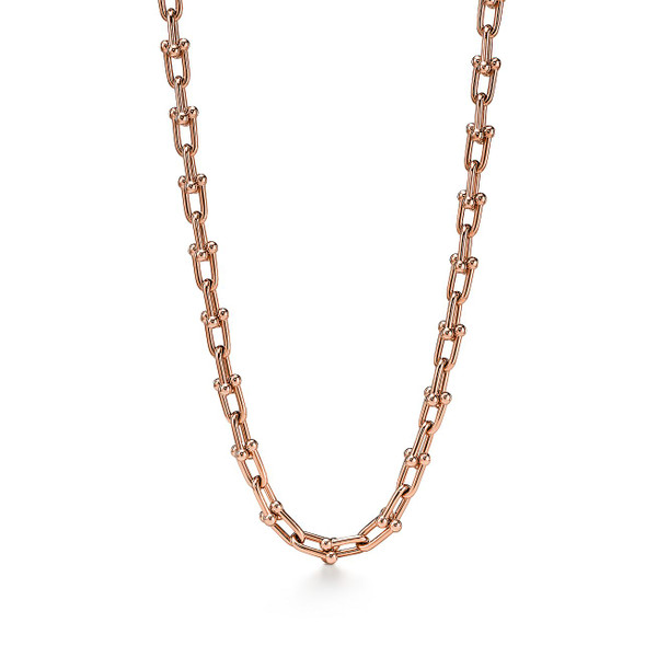 Tiffany Inspired Tiffany HardWear Medium Link Necklace in Rose Gold - TIF100100343