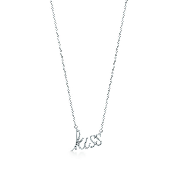 Tiffany Inspired Paloma's Graffiti kiss pendant in sterling silver. - TIF100100485