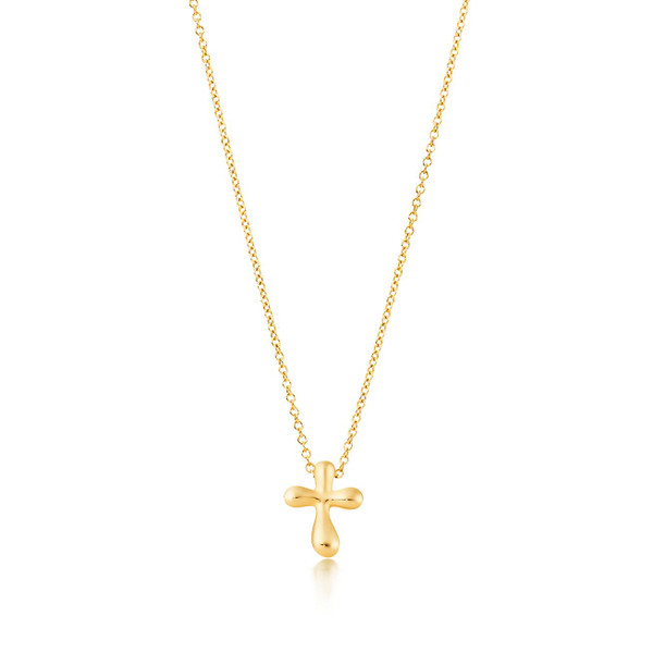 Tiffany Inspired Elsa Peretti® cross pendant in 18k gold, 12 mm wide. - TIF100100438