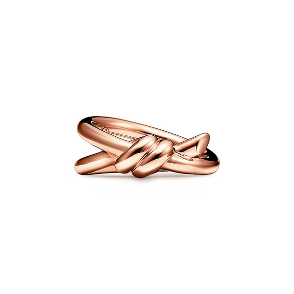 Tiffany Inspired Tiffany Knot Double Row Ring in Rose Gold - TIF100100667