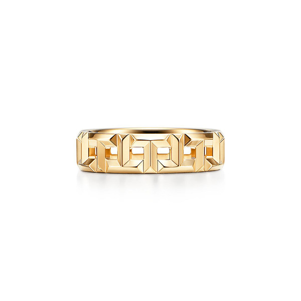 Tiffany Inspired Tiffany T True Wide Ring in Yellow Gold - TIF100100622