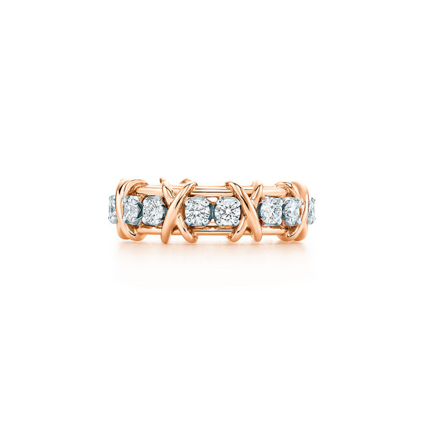 Tiffany Inspired Jean Schlumberger by Tiffany Sixteen Stone Ring in Rose Gold with Diamonds - TIF100100687