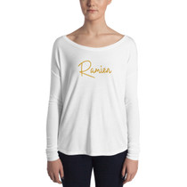 Ramien Signature Collection Ladies' Long Sleeve Tee in black with gold