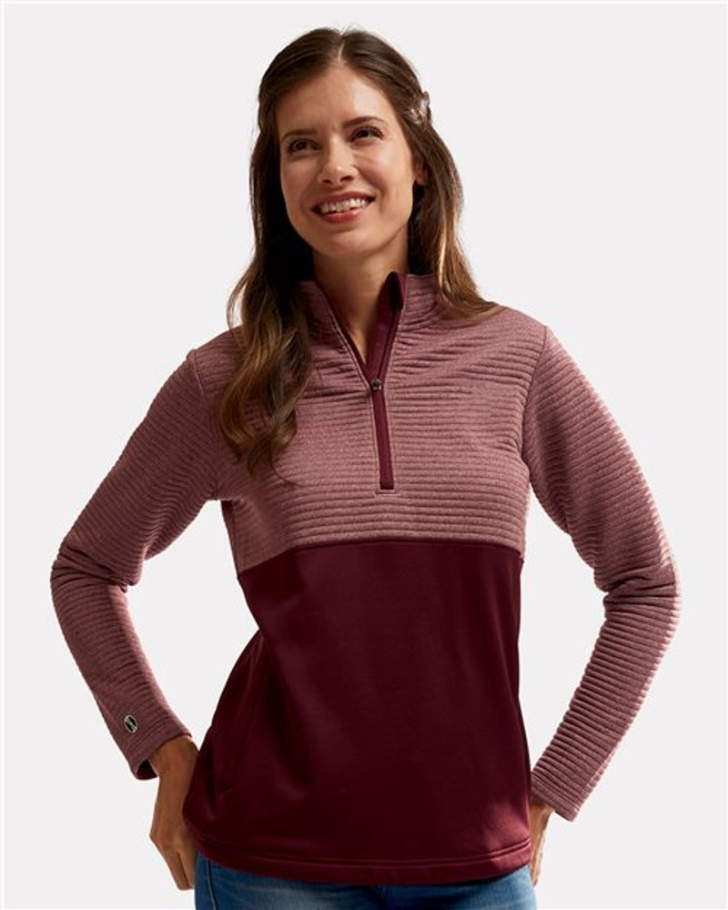 Russell Athletic QZ7EAX - Women's Striated Quarter-Zip Pullover