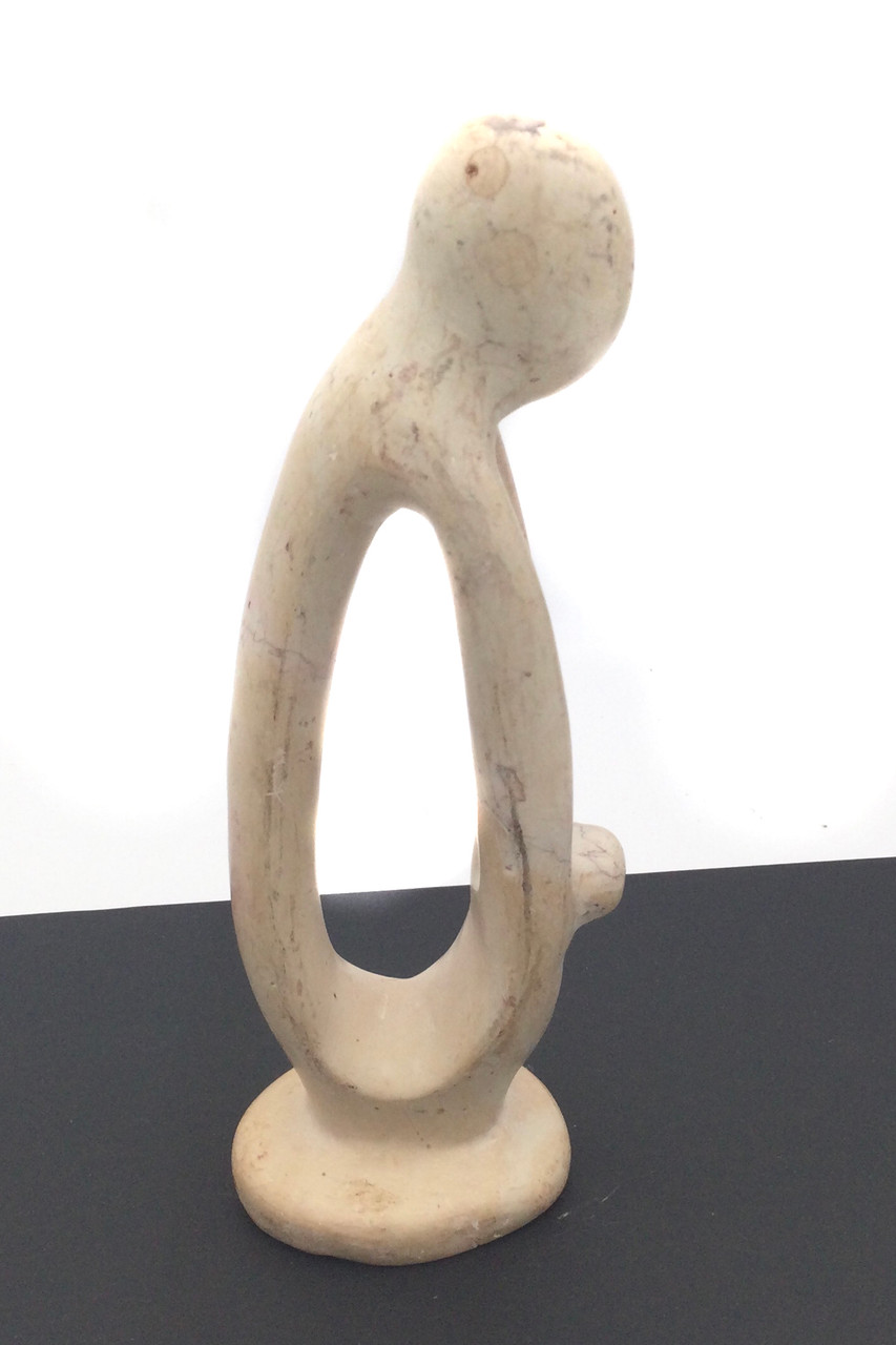 Soap stone mother and child sculpture [90990] - UniqueAfricanArts.com