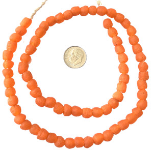8mm Handmade orange Krobo recycled Glass African trade Beads-Ghana 8mm Handmade orange Krobo recycled Glass African trade Beads-Ghana