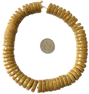 Opaque Tussock Rondelle Krobo Beads Opaque Tussock Rondelle Krobo Beads