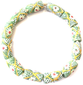 Short strand Handmade matching African Krobo recycled glass beads-Ghana Short strand Handmade matching African Krobo recycled glass beads-Ghana