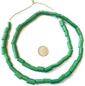 Vintage Venetian Rough Cut Green glass African trade beads [30094]