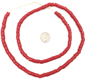 Fine Vintage Czech Bohemian Glass Coral Red African Trade beads