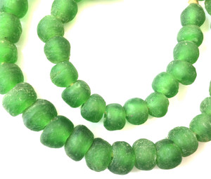 African translucent Green Krobo handmade Ghana glass beads African translucent Green Krobo handmade Ghana glass beads