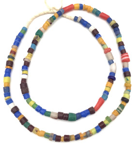 142 Mixed Ghana Recycled Glass Trade Beads [05354]