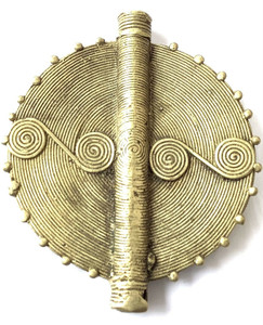 African Handmade Lobi Wisdom spiral design African Brass Pendant trade Beads African Handmade Lobi Wisdom spiral design African Brass Pendant trade Beads