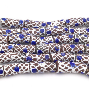 Ghana Handmade brown multi with blue eye Recycled glass African trade bead Ghana Handmade brown multi with blue eye Recycled glass African trade bead