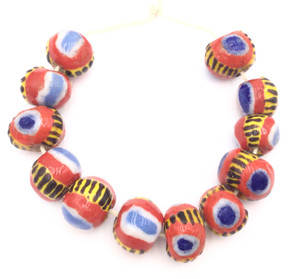 12pcs African round Kiffa Mauritanian trade beads [05884]