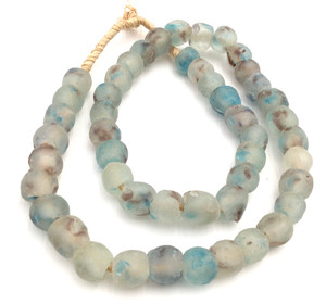 African translucent Blue multi handmade Ghana glass beads African translucent Blue multi handmade Ghana glass beads