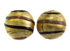 HANDMADE BOHEMIAN GLASS CZECH GOLD FOIL BEADS HANDMADE BOHEMIAN GLASS CZECH GOLD FOIL BEADS