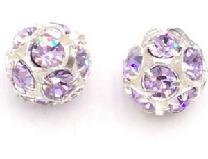 10mm Authentic Czech European Rhinestone Crystal Alexandrite on Silver balls