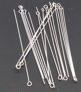 20 Sterling Silver .925 Eye Pins 26Gauge-2 inches long- Earring Sulpplies 20 Sterling Silver .925 Eye Pins 26Gauge-2 inches long- Earring Sulpplies