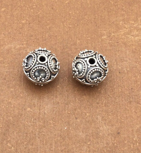 13 mm round Bali Sterling Silver .925 with Ornate Design Bali Silver Beads