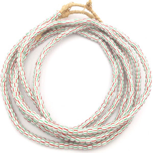 Strands of Vintage Venetian White Chevron glass beads African Trade Beads Strands of Vintage Venetian White Chevron glass beads African Trade Beads