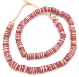 African red Krobo powderglass Fairtrade Beads from Ghana African red Krobo powderglass Fairtrade Beads from Ghana