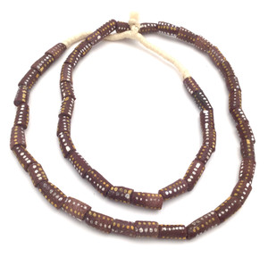 handmade brown multi Krobo recycled Glass African trade Beads-Ghana handmade brown multi Krobo recycled Glass African trade Beads-Ghana