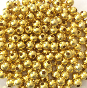 200 Pieces Gold Plated Smooth Seemless round spacer beads-Size: 8mm