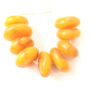  9 pcs of African Copal Antique amber trade beads
