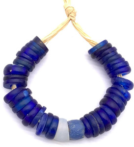 Antique African old annular Dutch glass trade beads