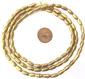 Ethiopian Authentic Natural Brass rice shaped African trade beads