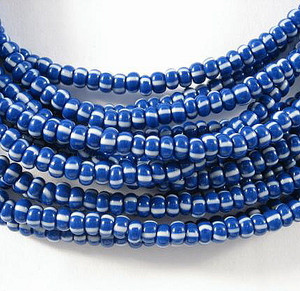 strand matched Venetian stripe glass trade beads strand matched Venetian stripe glass trade beads