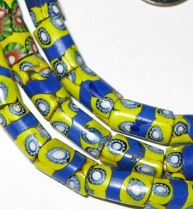 matched strand Millefiori Venetian glass trade beads matched strand Millefiori Venetian glass trade beads