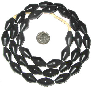 black bicone Czech Bohemian glass trade beads black bicone Czech Bohemian glass trade beads
