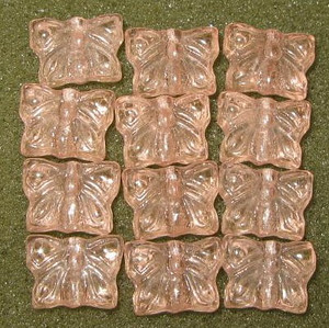 vintage Czech handmade pink butterfly trade beads 12Pcs vintage Czech handmade pink butterfly trade beads 12Pcs