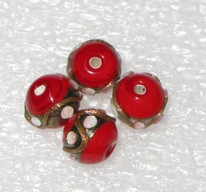 4 nice vintage art Czech wedding cake glass trade beads 4 nice vintage art Czech wedding cake glass trade beads