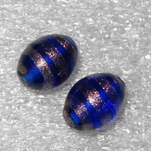 2 vintage art Czech lamp work cobalt glass trade beads 2 vintage art Czech lamp work cobalt glass trade beads