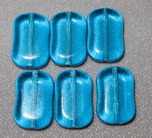vintage art translucent Aqua pressed Czech glass beads vintage art translucent Aqua pressed Czech glass beads
