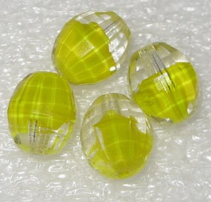vintage art Czech clear yellow faceted glass beads vintage art Czech clear yellow faceted glass beads