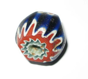 antique old Venetian 7 layer Chevron glass trade bead antique old Venetian 7 layer Chevron glass trade bead