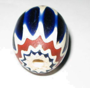 antique old Venetian 6 layer Chevron glass trade bead antique old Venetian 6 layer Chevron glass trade bead