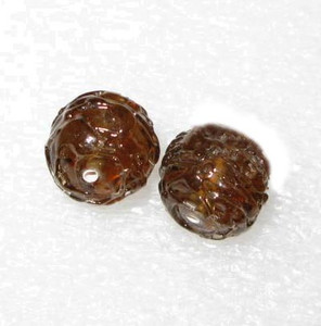 vintage art Czech translucent lampwork amber bumpy glass beads vintage art Czech translucent lampwork amber bumpy glass beads