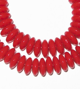 Czech disk red Bohemian glass beads