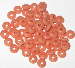 Czech disk pink Bohemian glass beads
