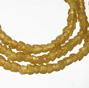 African fine amber translucent handmade flower krobo glass beads African fine amber translucent handmade flower krobo glass beads