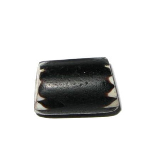 antique old Venetian black 5 layer Chevron glass trade bead